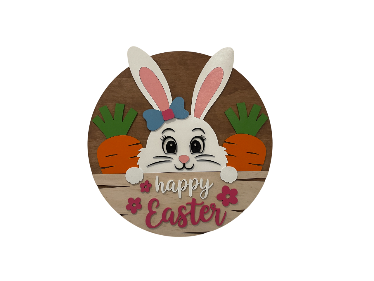 Happy Easter Sign - Peeking Bunny