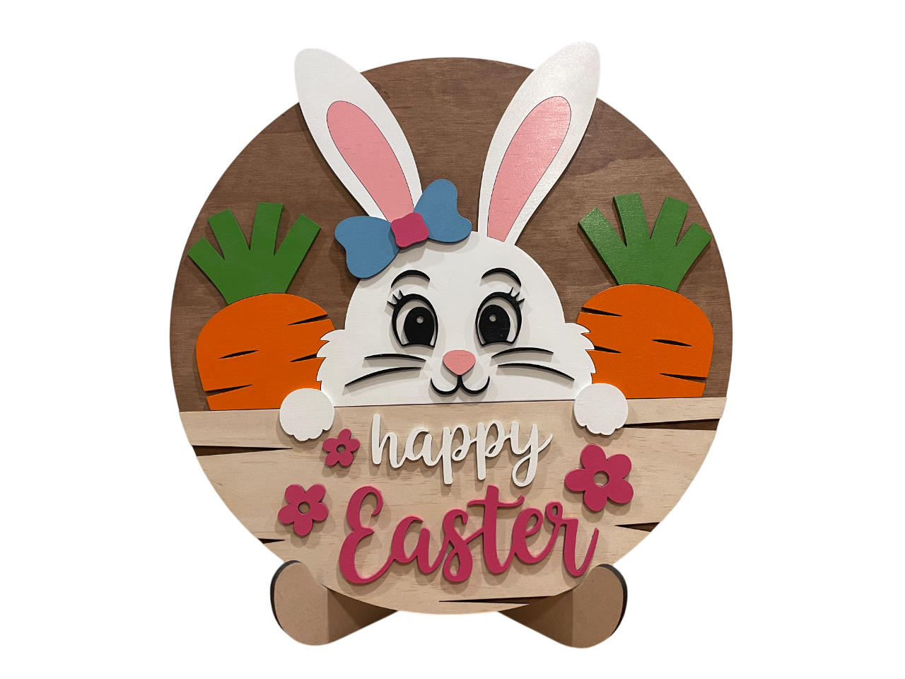 Happy Easter Sign - Peeking Bunny