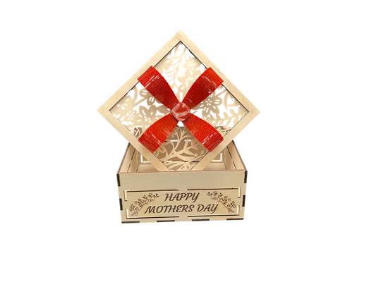 Square Gift Box With Bow - Happy Mothers Day