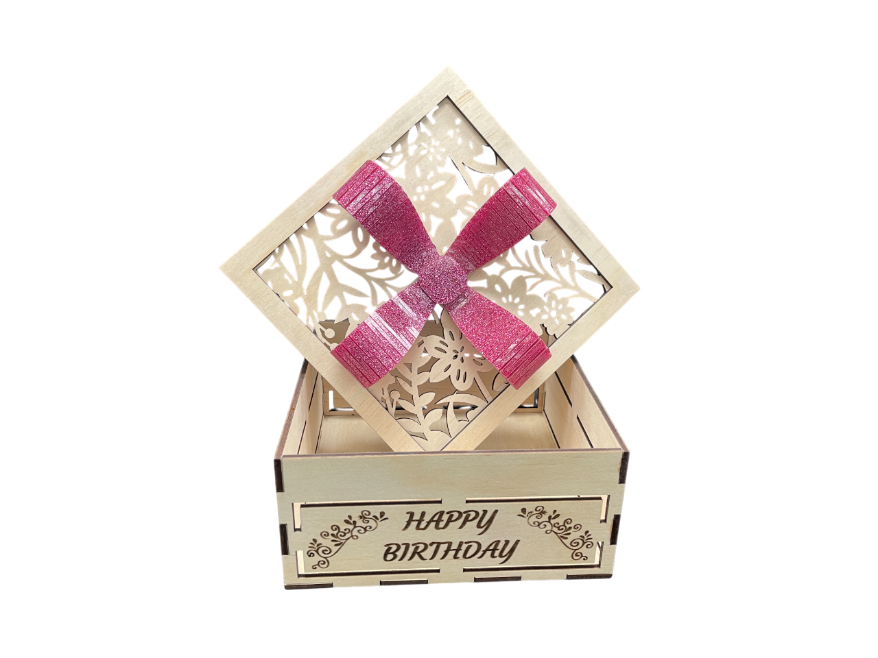 Square Gift Box With Bow - Happy Birthday