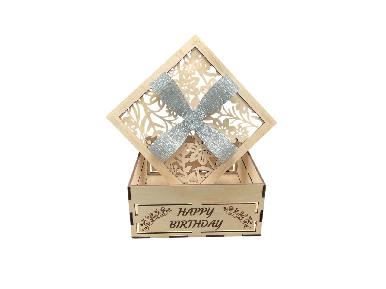 Square Gift Box With Bow - Happy Birthday