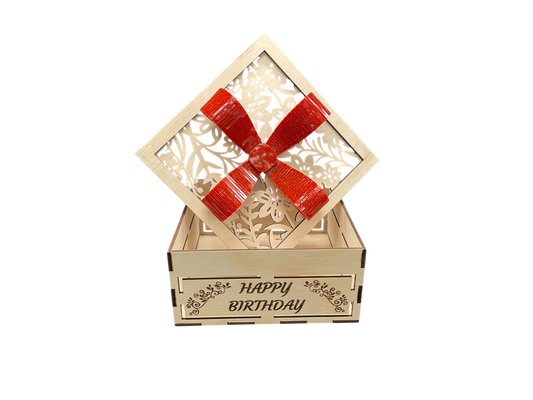Square Gift Box With Bow - Happy Birthday