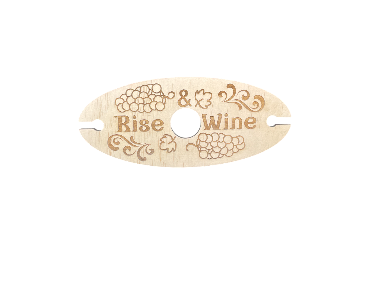Rise & Wine Wooden Wine Caddy – Rustic Holder for 1 Bottle & 2 Glasses | Morning Wine Picnic Gift Idea