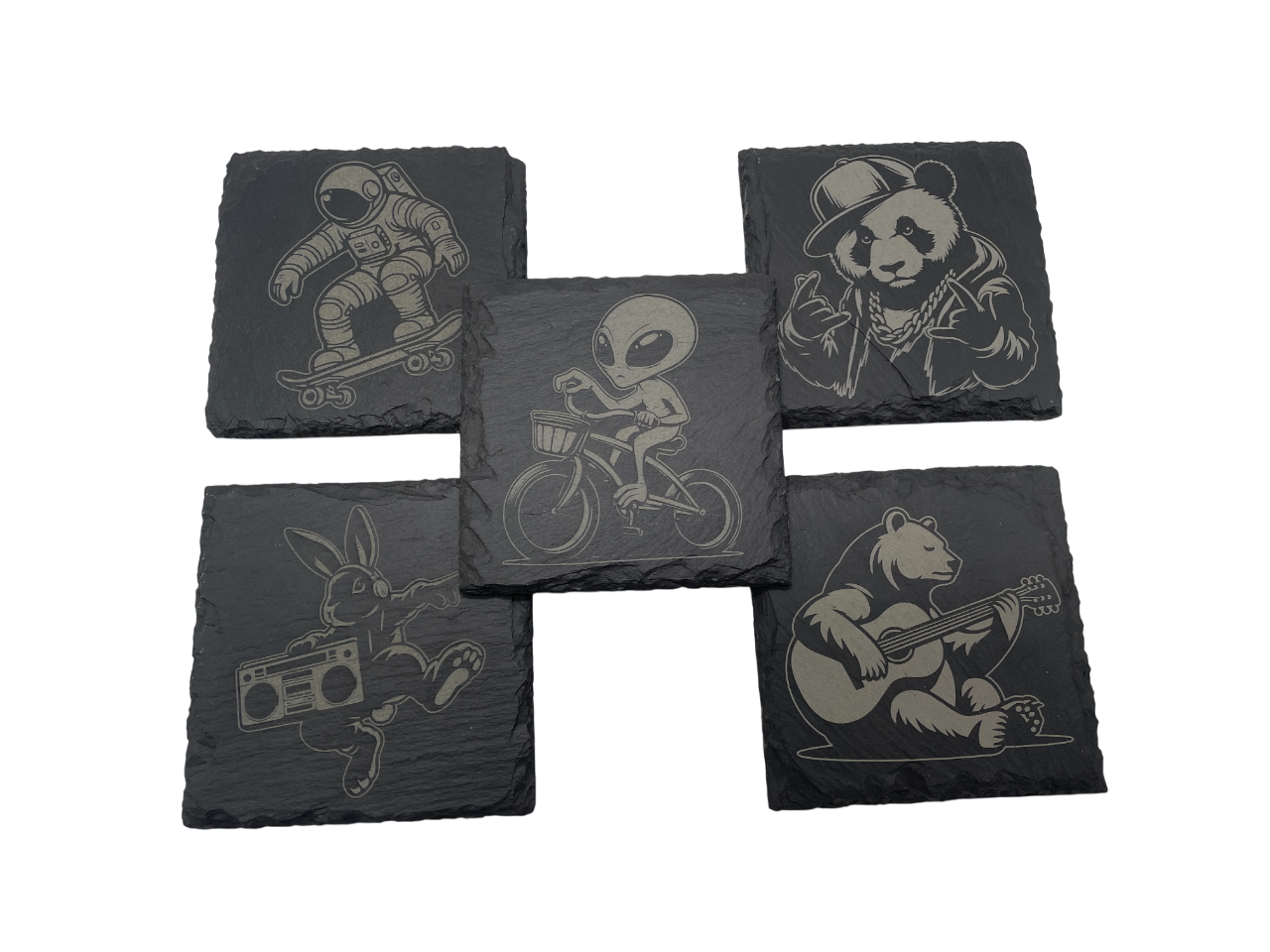 Funny Engraved Slate Coasters – Humorous Designs for the Home or Bar