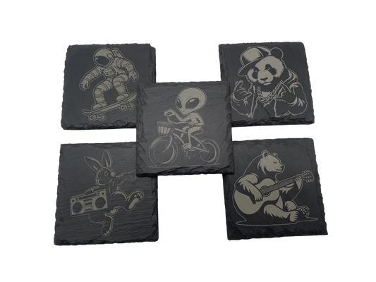 Funny Engraved Slate Coasters – Humorous Designs for the Home or Bar