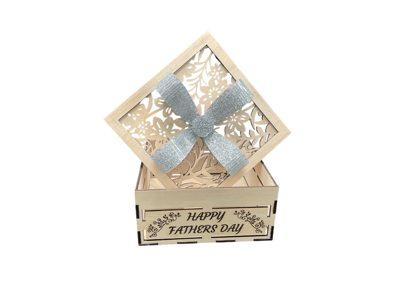 Square Gift Box With Bow - Happy Fathers Day