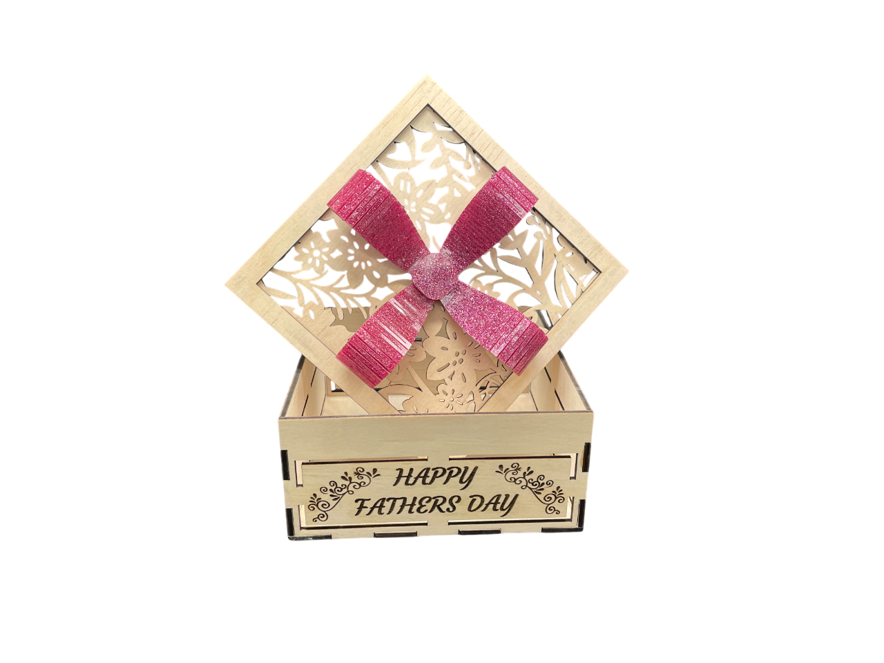 Square Gift Box With Bow - Happy Fathers Day