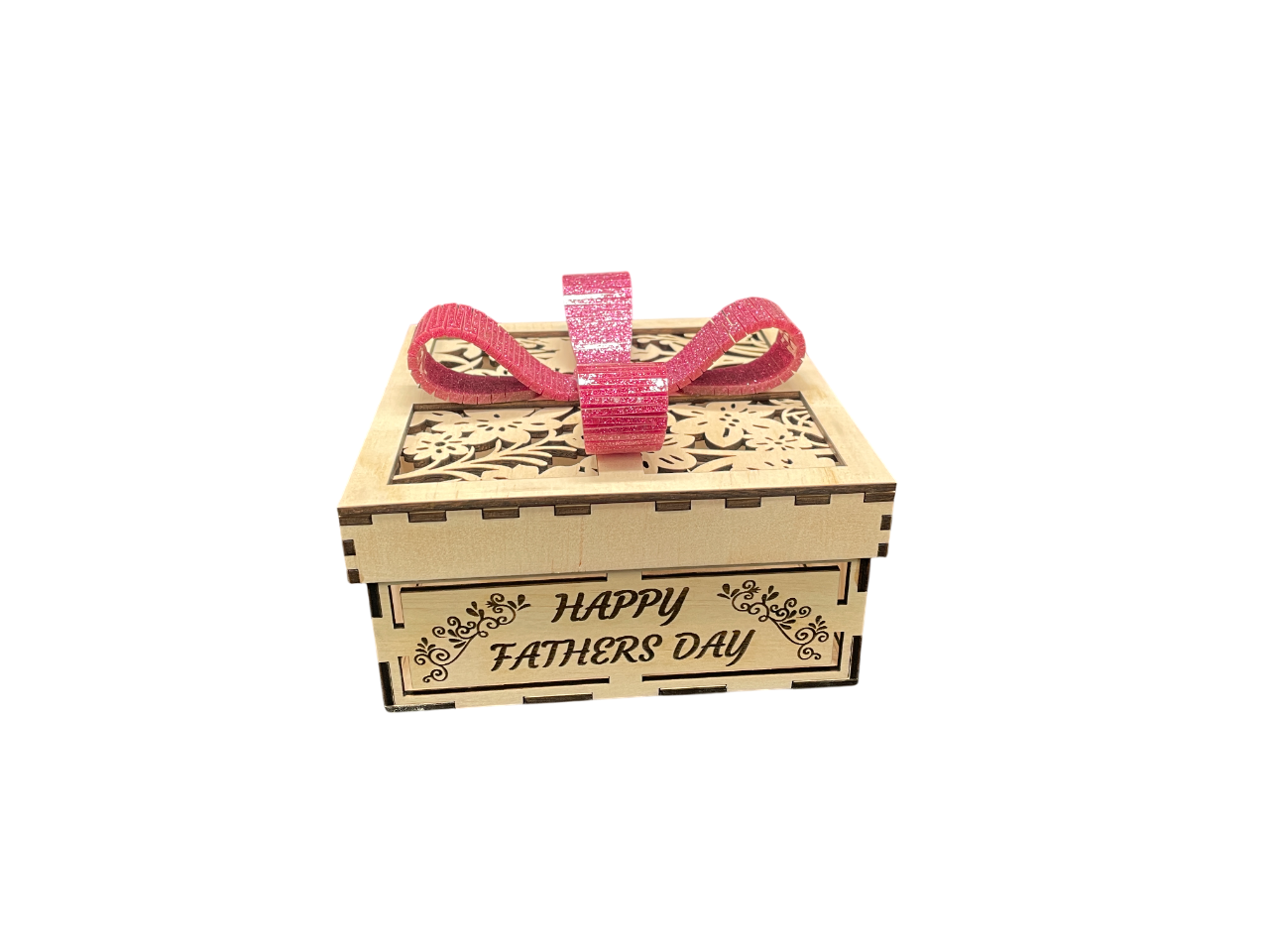 Square Gift Box With Bow - Happy Fathers Day