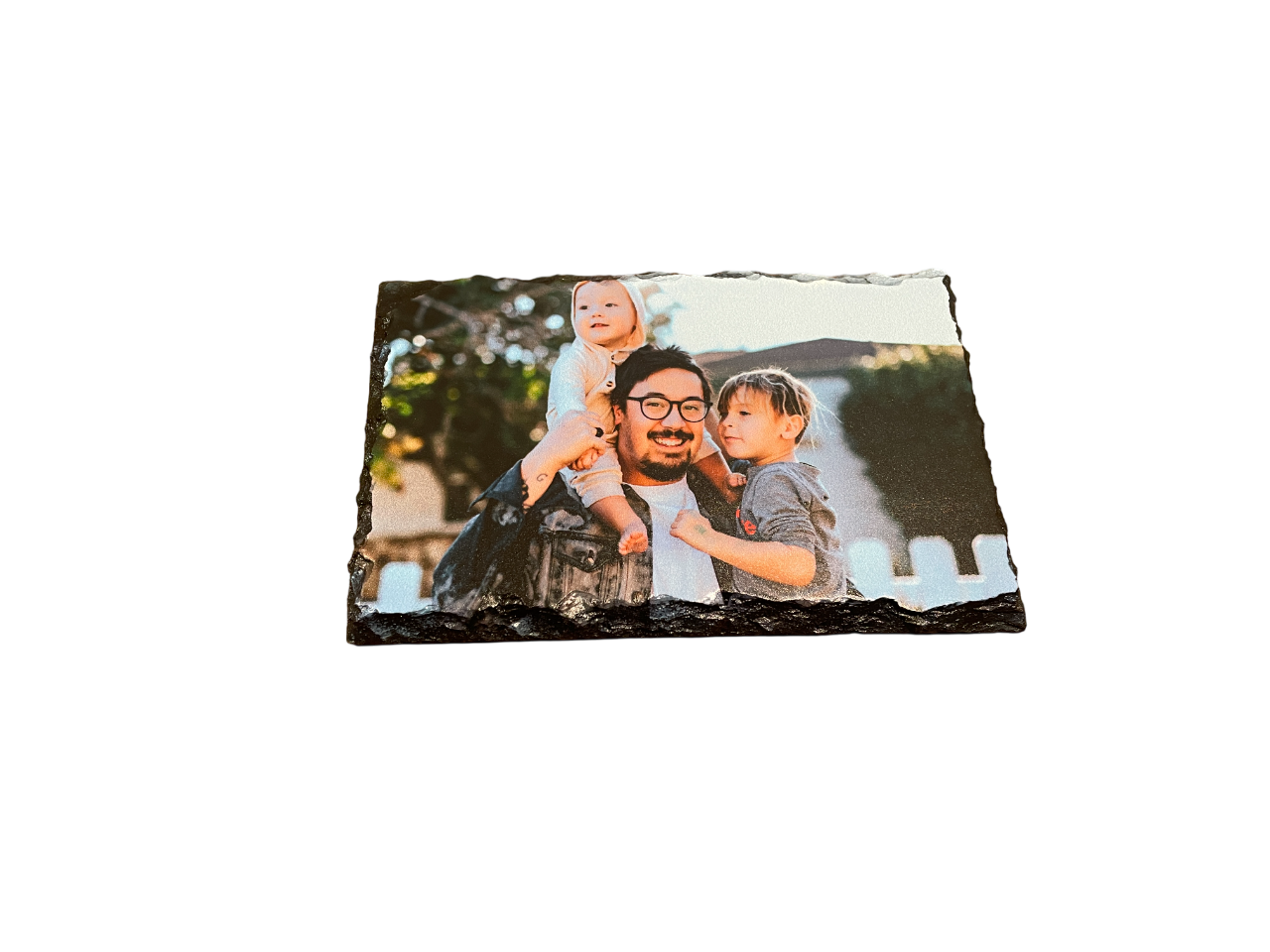 Personalized Slate Photo Plaque – Custom Photo Printed on Natural Stone with Stand | Unique Gift for Family, Wedding, or Memorial